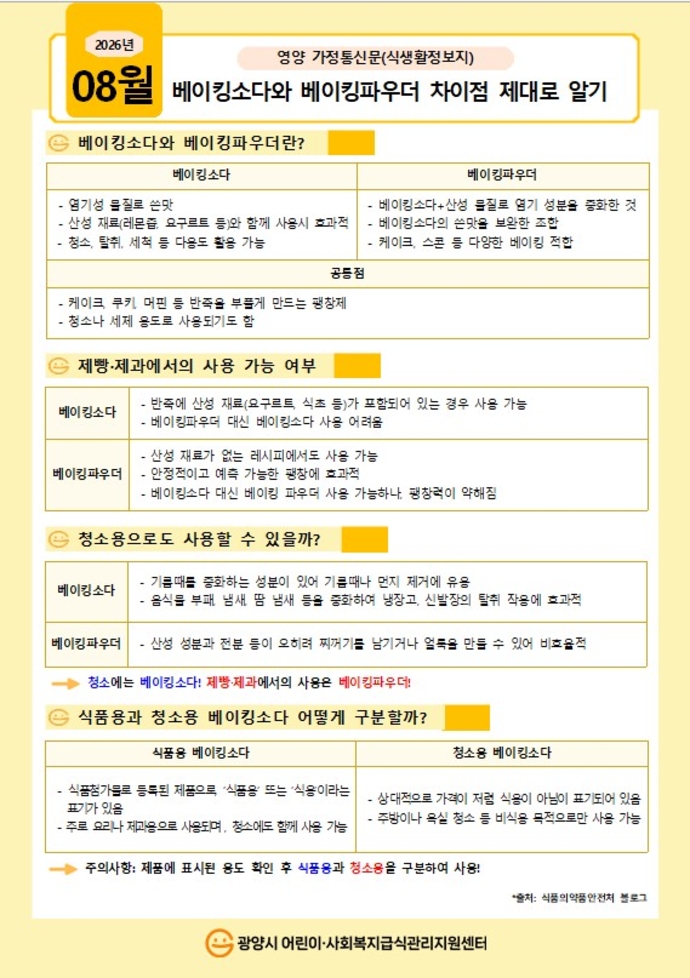 8월 영양 가정통신문