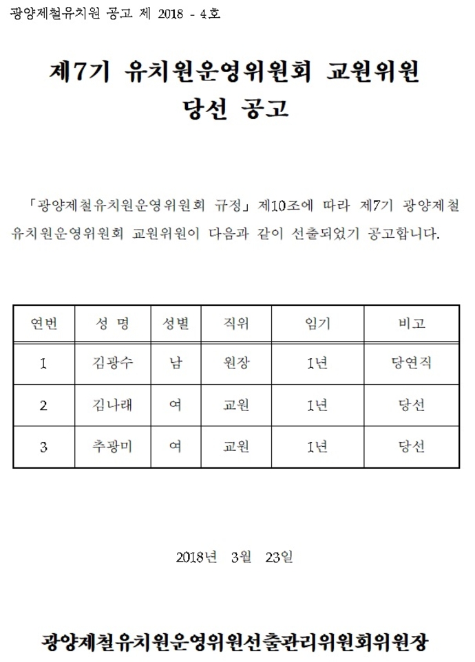 당선자공고(교원)